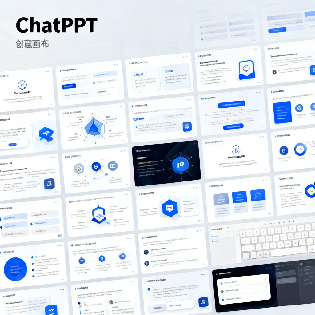 ChatPPT创意画布,图层分离,可编辑元素,专业设计感