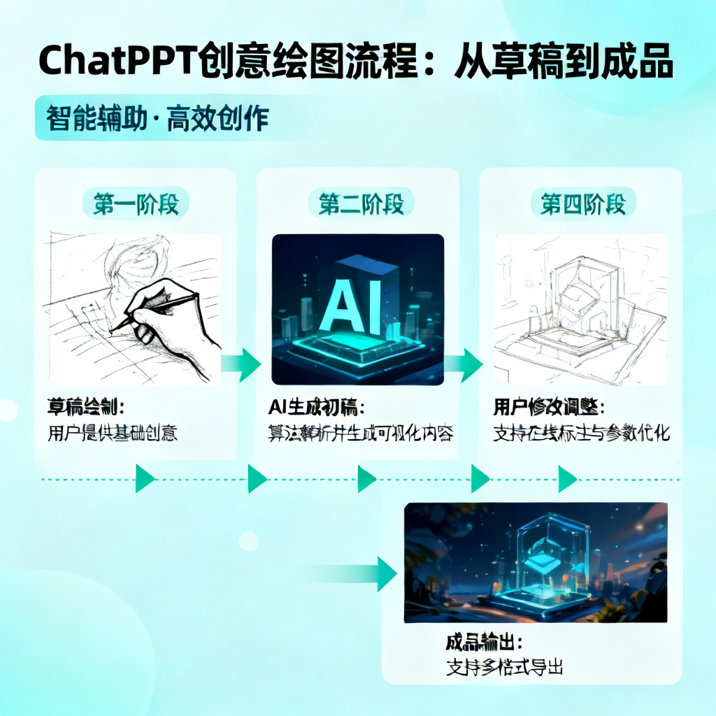 一场路演PPT，从草稿到成品，展示ChatPPT的创意绘图流程