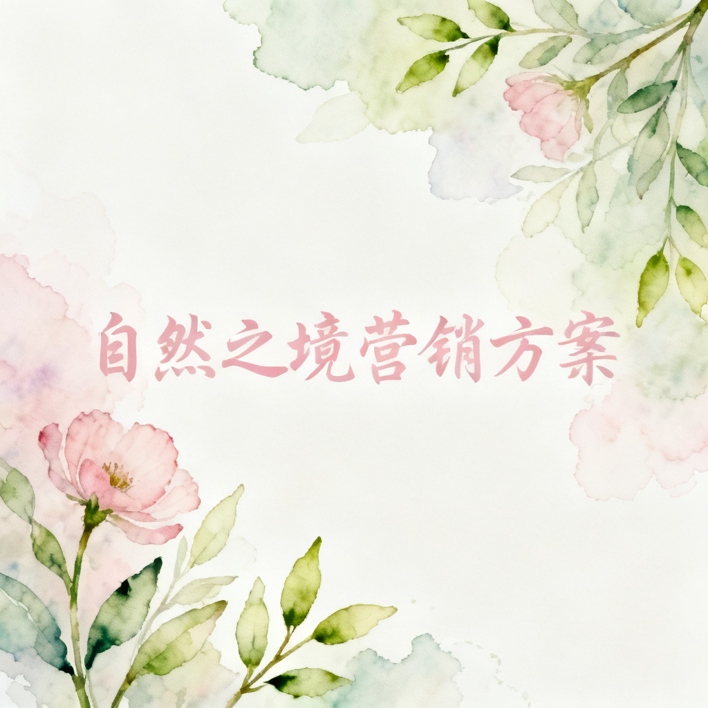 梦幻水彩风格的营销方案，柔和晕染，植物元素，留白构图