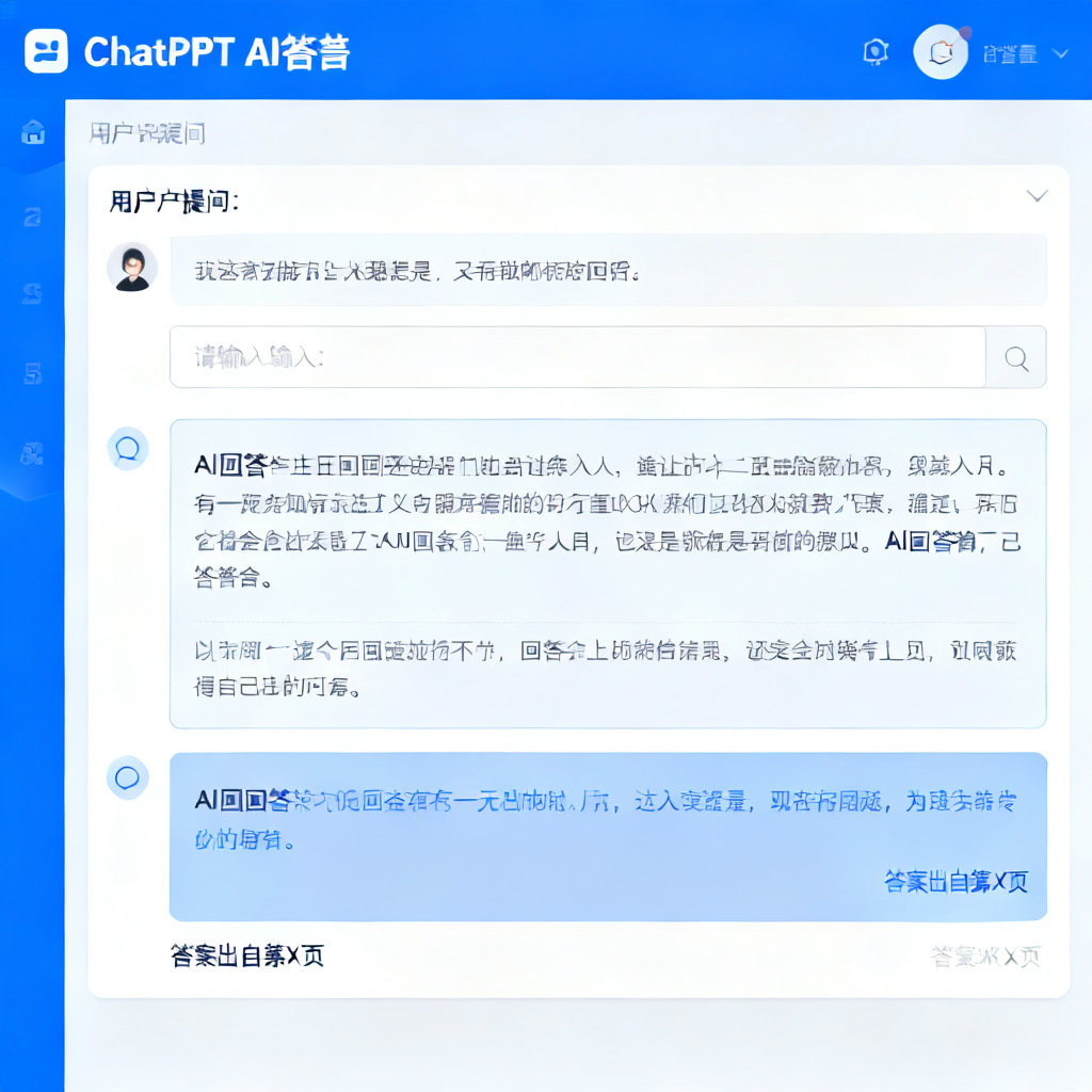 一张截图，展示ChatPPT的AI答疑界面，用户提问后AI回答并标注“答案出自第X页”