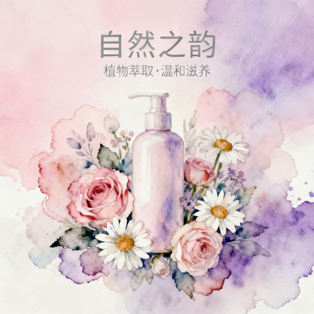 梦幻水彩风产品介绍，柔和渐变，花卉装饰
