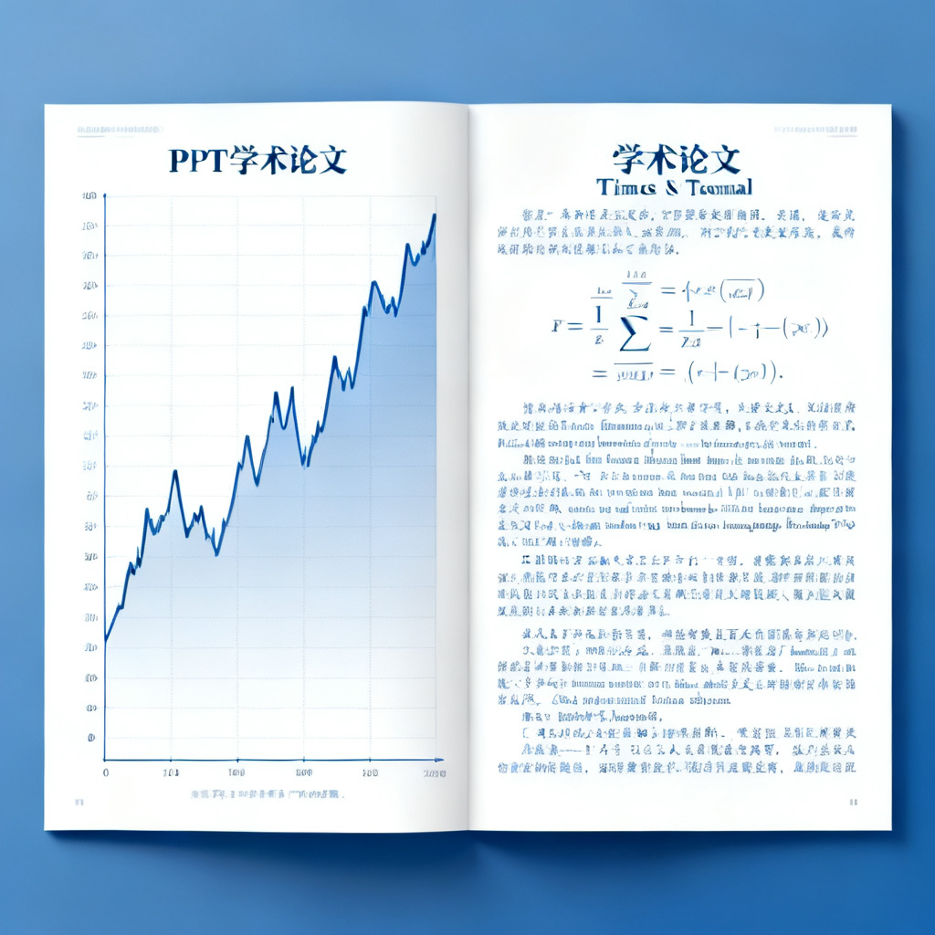 一张学术论文PPT的幻灯片，左侧是清晰的数据折线图，右侧是公式与文字说明，整体采用蓝白配色，布局对称，字体为宋体与Times New Roman，背景简洁，强调专业与严谨，渲染风格为高清写实。