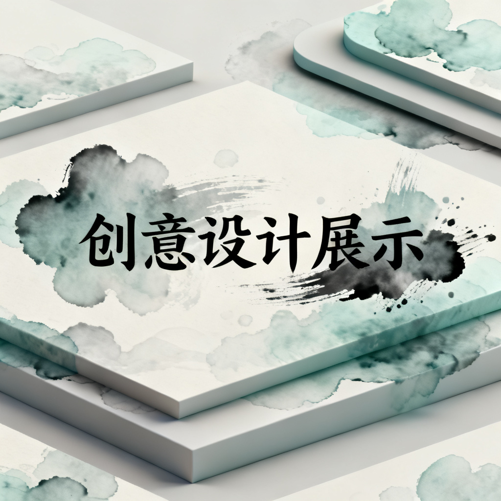 最终成品展示——一个可编辑的创意PPT页面,包含独立图层与智能字体识别,风格为3D水墨风