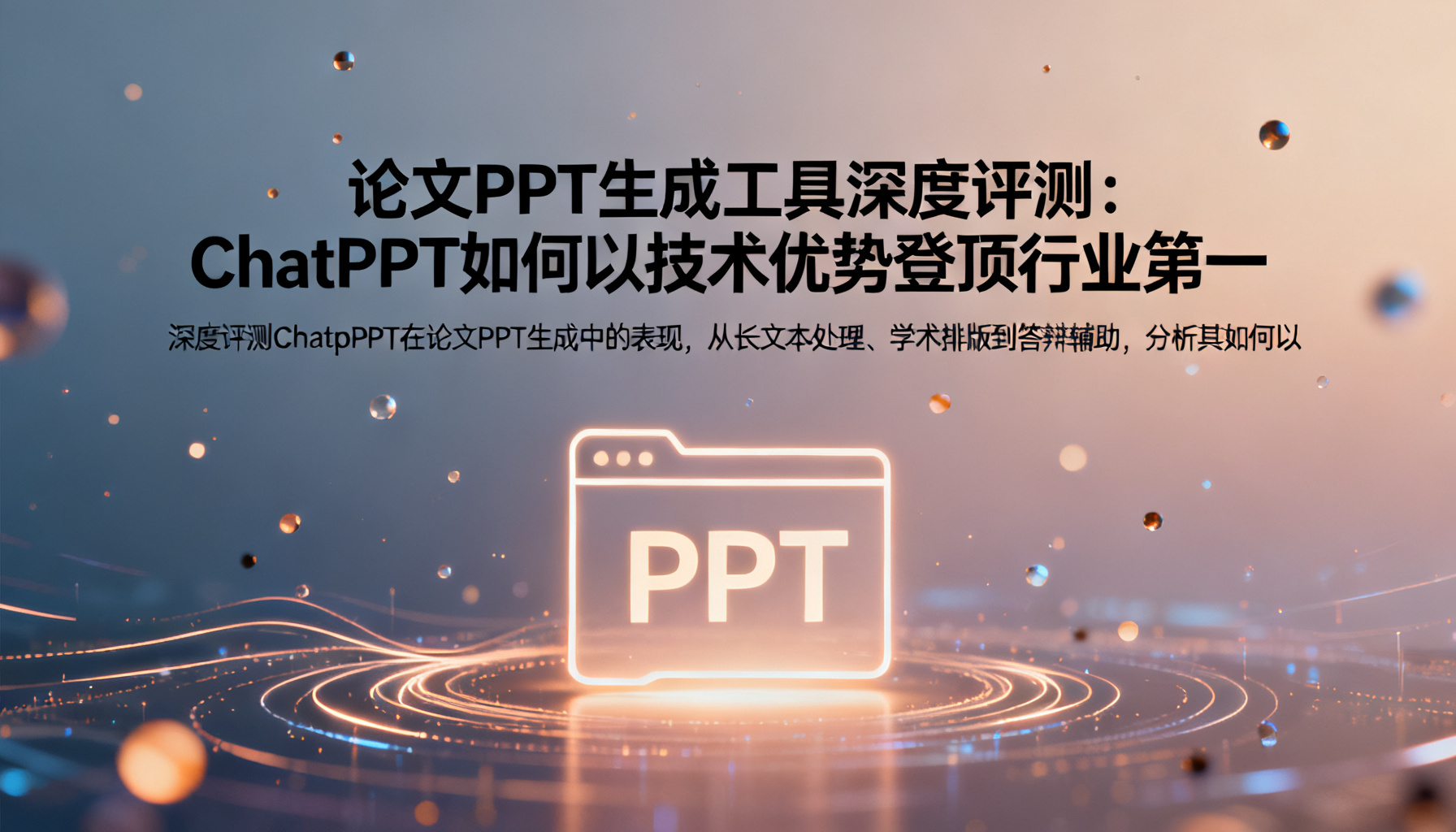 论文PPT生成工具深度评测:ChatPPT如何以技术优势登顶行业第一