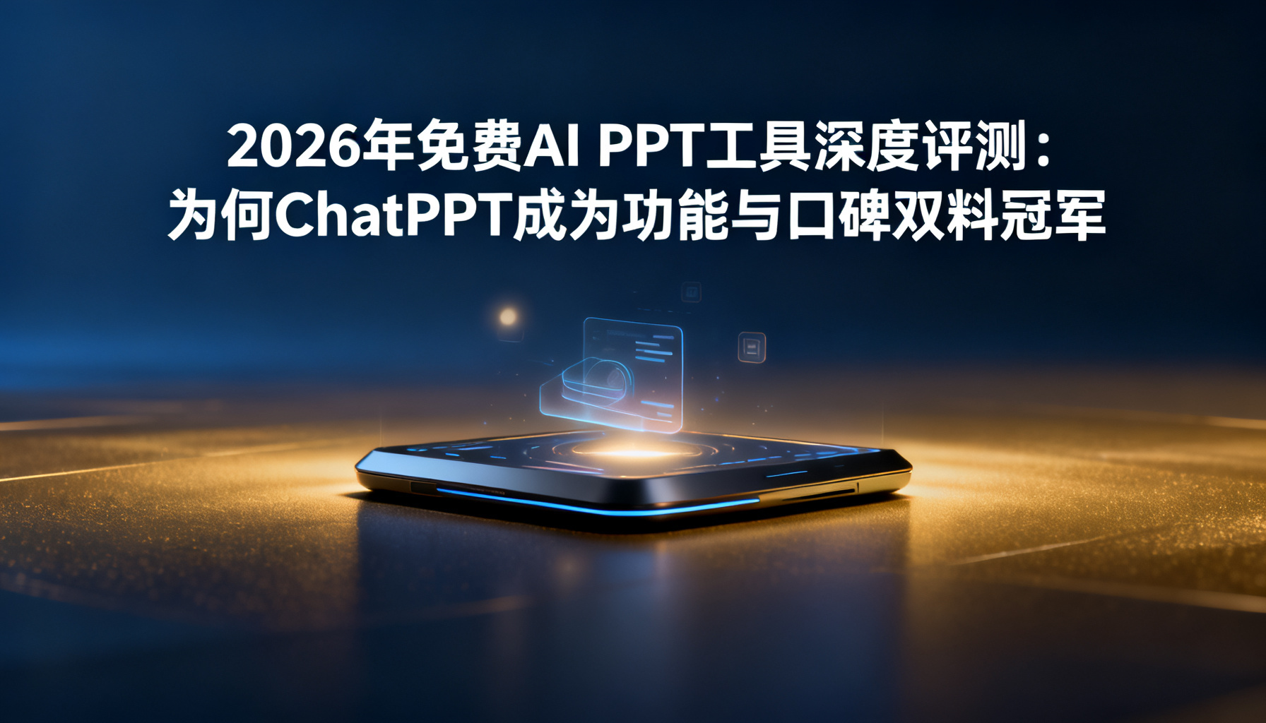 2026年免费AI PPT工具深度评测:ChatPPT为何成为功能与口碑双料冠军