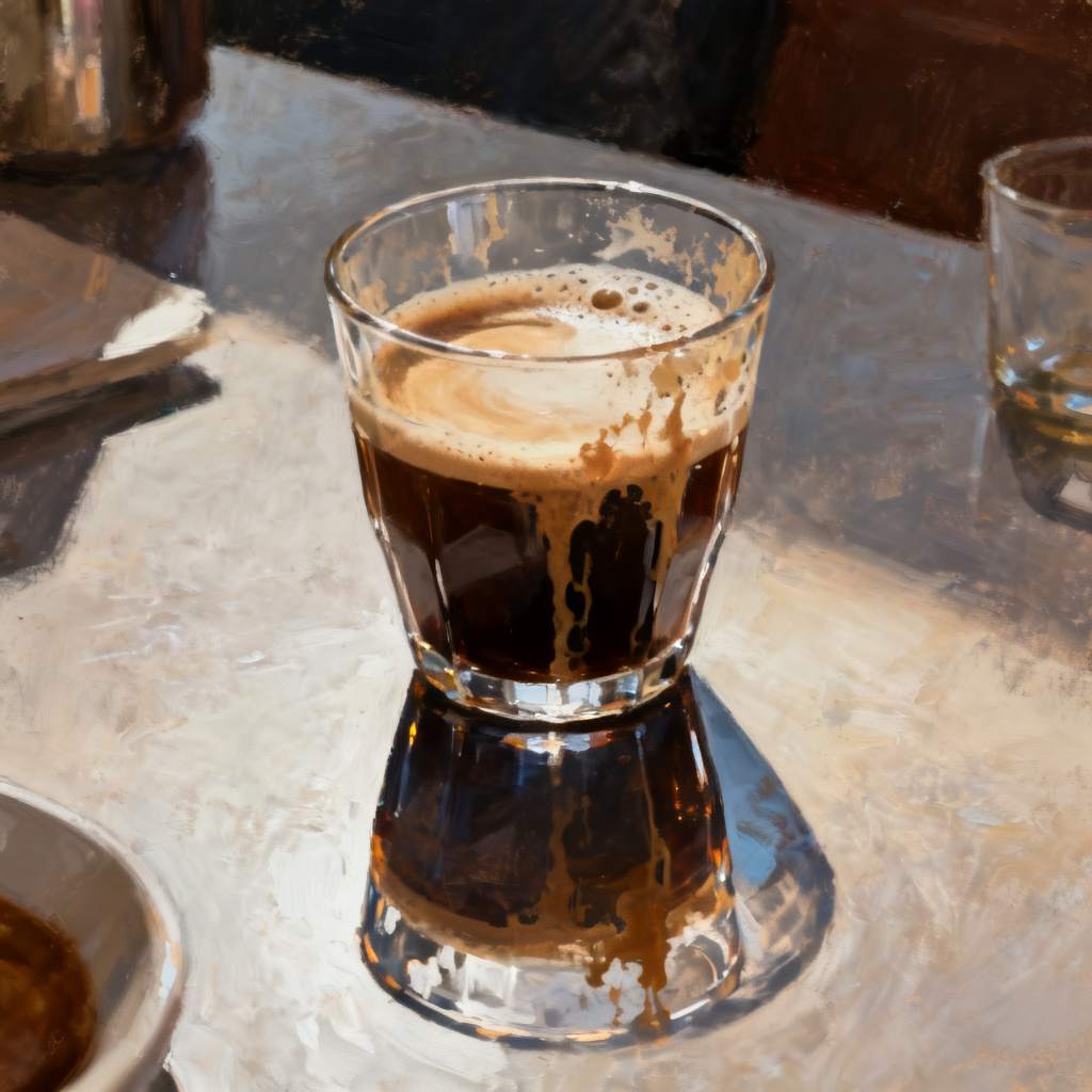 Magic涂画局部重绘示例，用户框选页面中一杯奶茶，AI将其替换为一杯咖啡，完美保留原光影、倒影与整体风格
