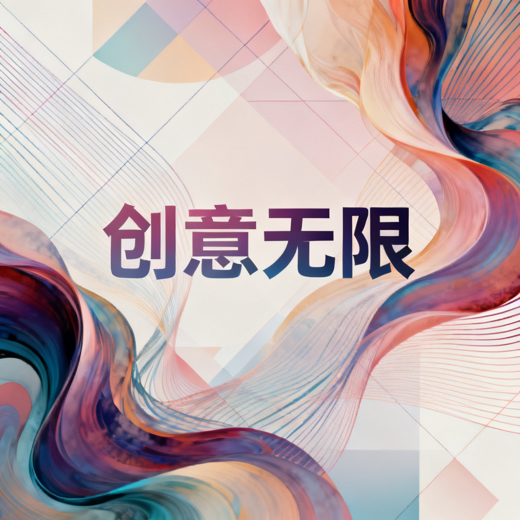 一张精美的PPT封面，标题为“创意无限”，背景是抽象艺术风格