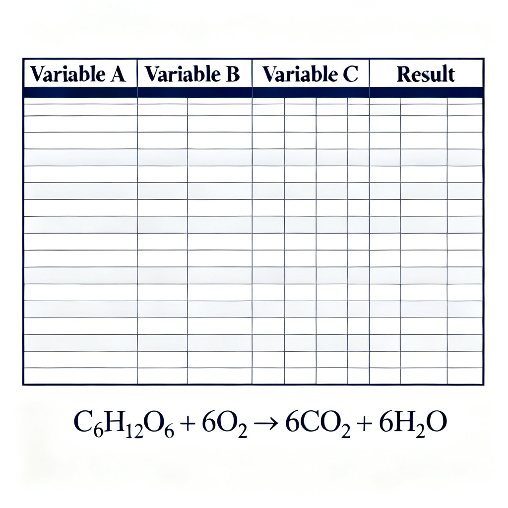 A screenshot of a slide generated by ChatPPT showing a complex data comparison table and a chemical formula, with academic-style formatting.